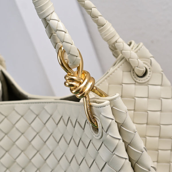 BV 26s Parachute Bag Cream Intrecciato Leather 291409