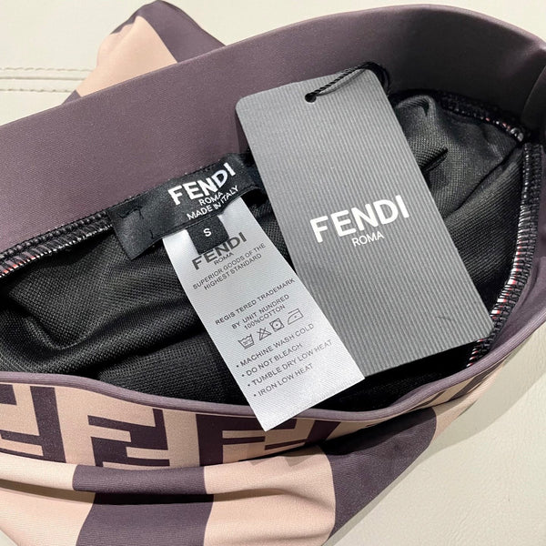 Fendi Swimsuit Brown Beige Technical Fabric 180518