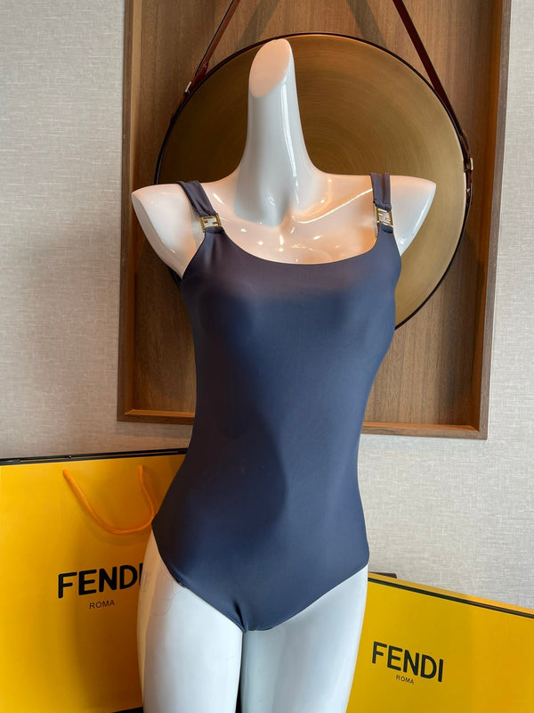 Fendi Swimsuit Navy Blue Cotton 180519