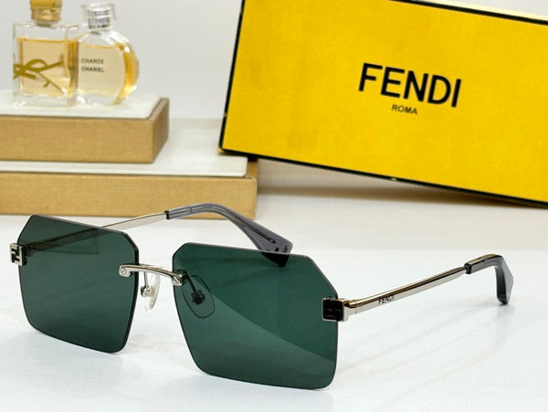 SKY RECTANGULAR FRAME SUNGLASSES FE40043U IN METAL