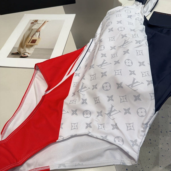 LV Swimsuits Black Red White Cotton 180530