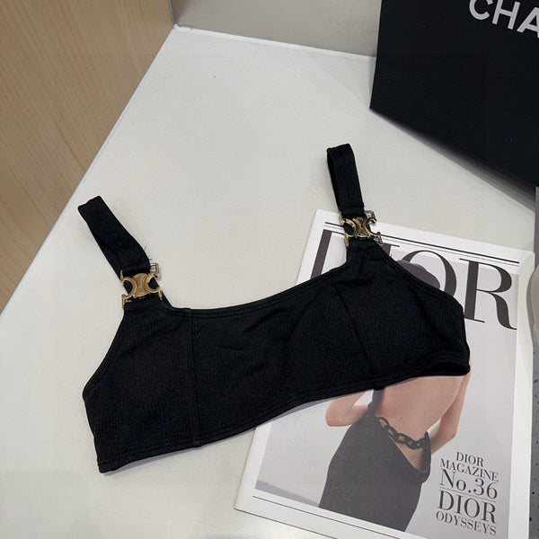 Celine Swimsuits Black Cotton 180529