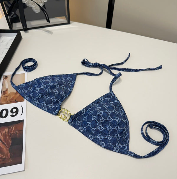 Gucci 26s Swimsuit Navy Blue Denim 185814