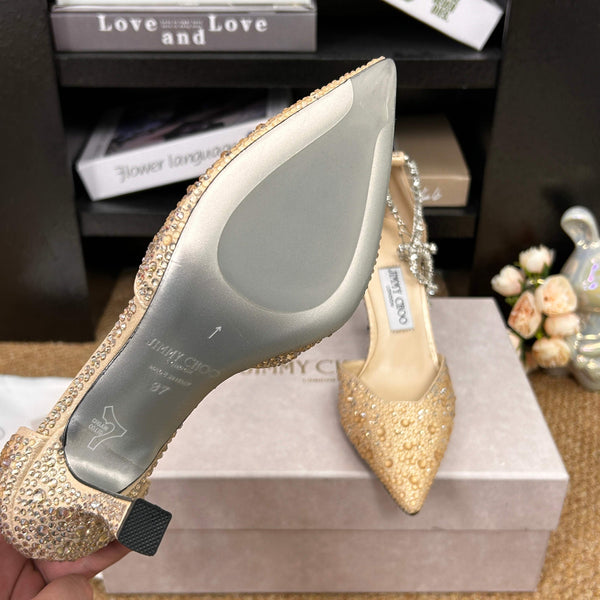Jimmy 26 Stevie Pump 9cm Beige Crystal Leather 681908