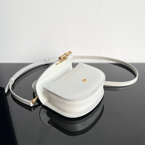 TRIOMPHE 15 White Calfskin Handbag