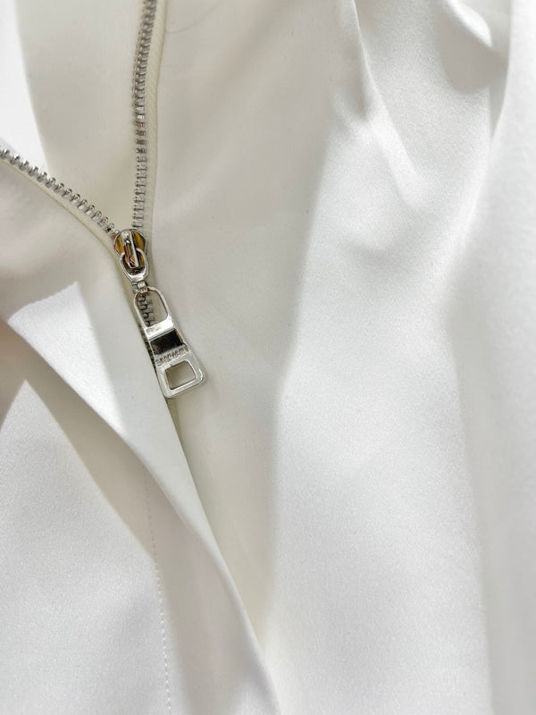 Balmain 26s Padded Shoulder Acetate Short Jacket White Polyester 408621