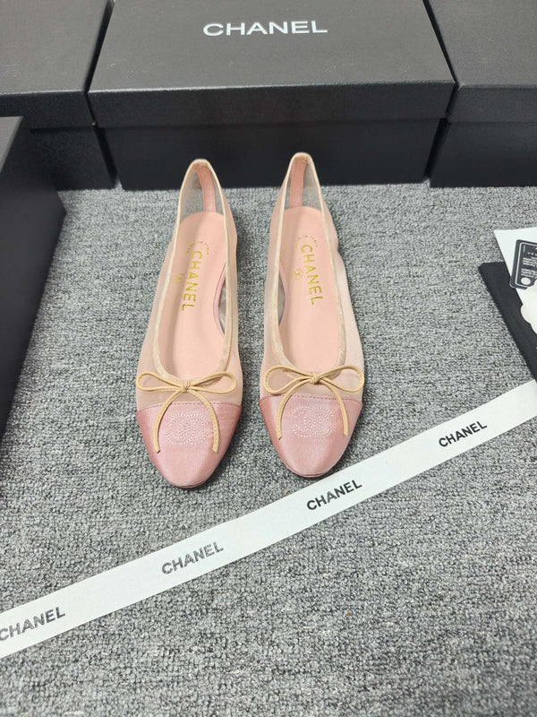 CC 26s Ballet Flat Light Pink Mesh Fabric Sheepskin 681981