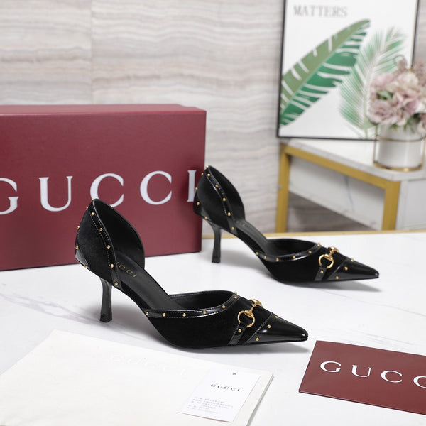 GG 26s Savoy Pumps Black Lambskin Velvet 961244
