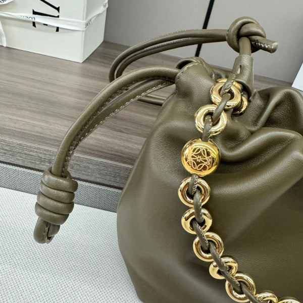 Loewe Flamenco Purse 23 Olive Lambskin Ghw
