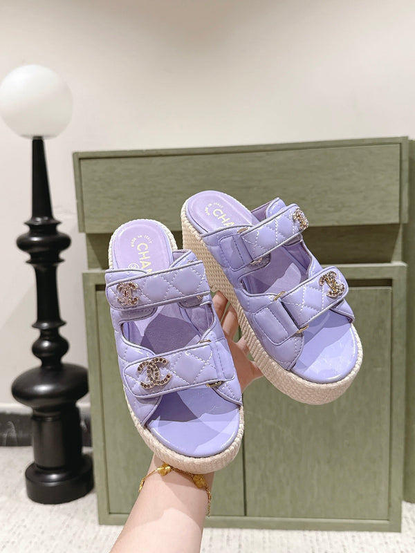 CC 26s Dad Platform Sandal Mule Light Purple Sheepskin 762872