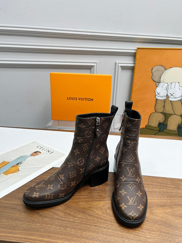 LV Jazz Boots Dark Brown Monogram Lambskin