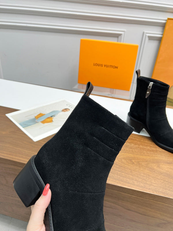 LV Jazz Boots Black Suede