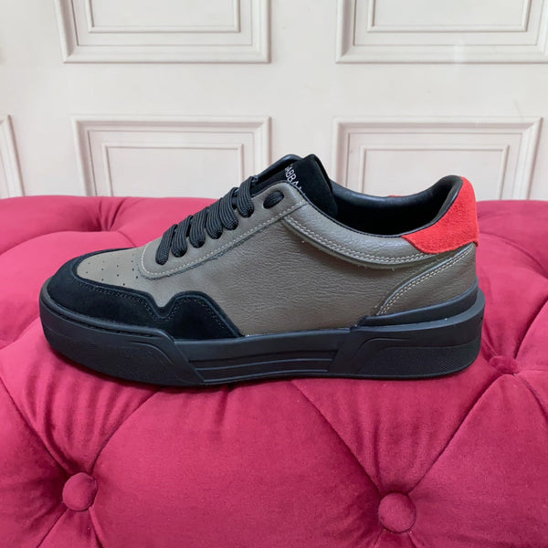 DC 24 New Roma Sneakers Grey Black Red Cowhide & Sheepskin 100861