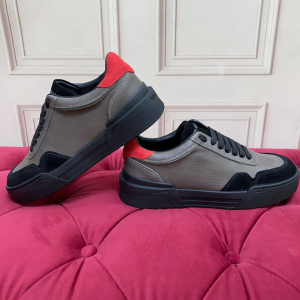DC 24 New Roma Sneakers Grey Black Red Cowhide & Sheepskin 100861