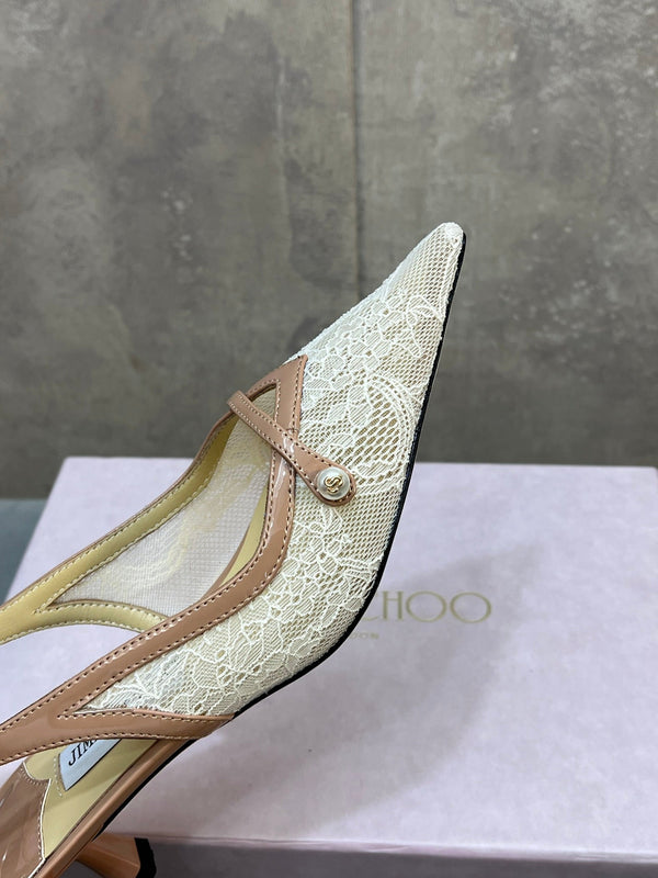 Jimmy 26 Amita Pump 45mm Beige Mesh 682975