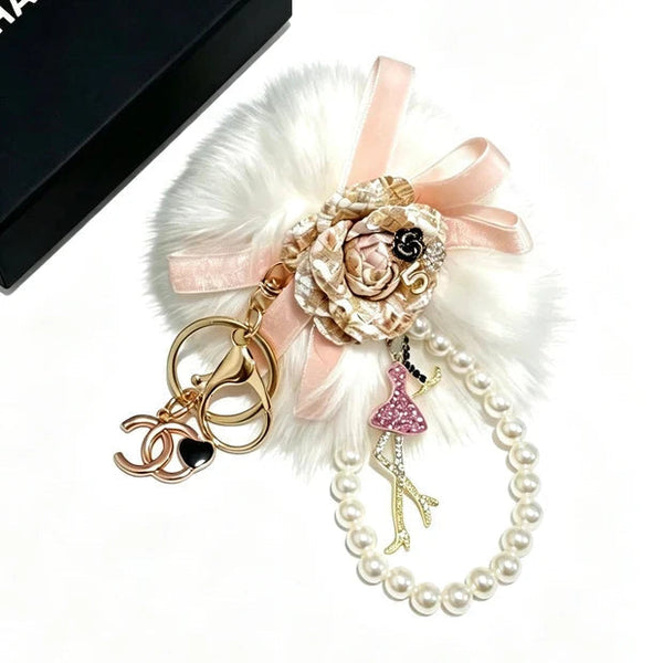 CC Faux-fur Pom-pom Bag Charm