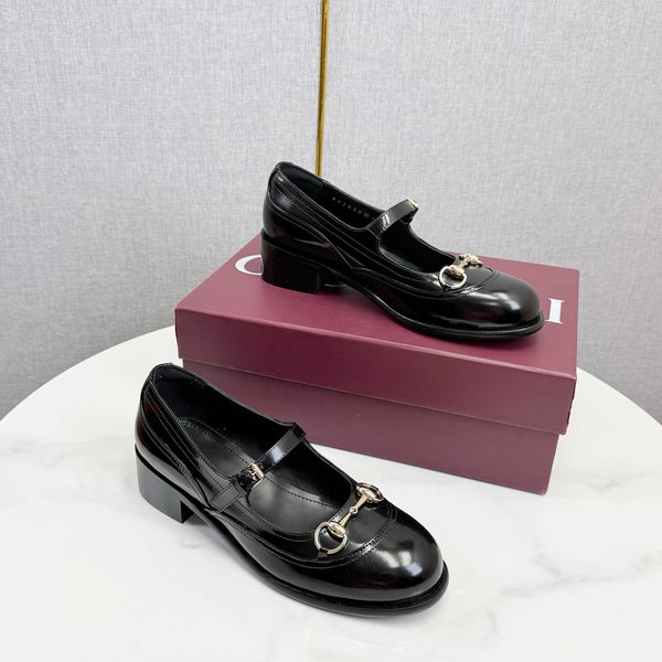 GG 26s Horsebit Loafers Black Glossy Leather 639924
