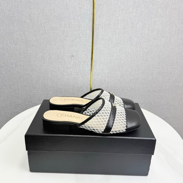 CC 26s Sandal Black Beige Mesh Sheepskin 639828