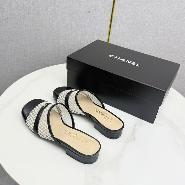 CC 26s Sandal Black Beige Mesh Sheepskin 639828