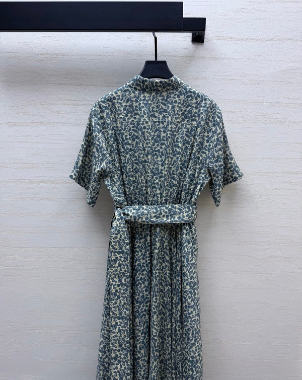 LP 26s Long Dress Butter/Avio Linen 398045