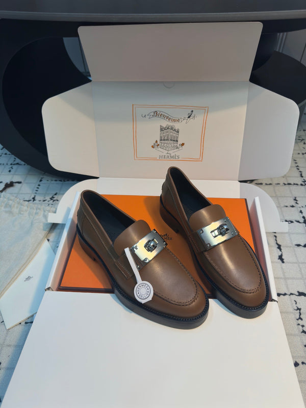HM Hot Loafer 30mm Brown Coffee Cowhide 970665