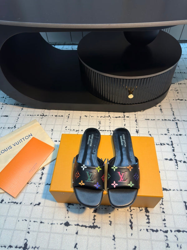 LV Mule plate 6AM LV x TM Black with Monogram Multicolore Leather 218904