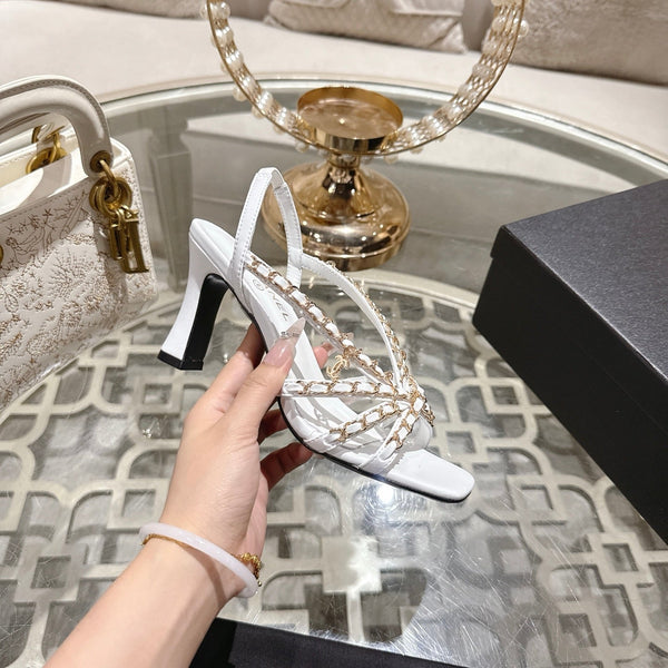 CC AW26 RTW Sandal 7cm White Lambskin 736094