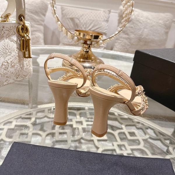 CC AW26 RTW Sandal 7cm Beige Lambskin 736096