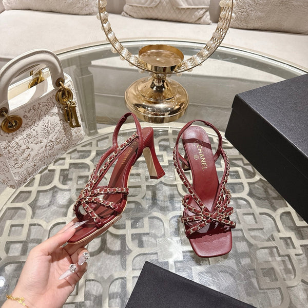 CC AW26 RTW Sandal 7cm Burgundy Lambskin 736097