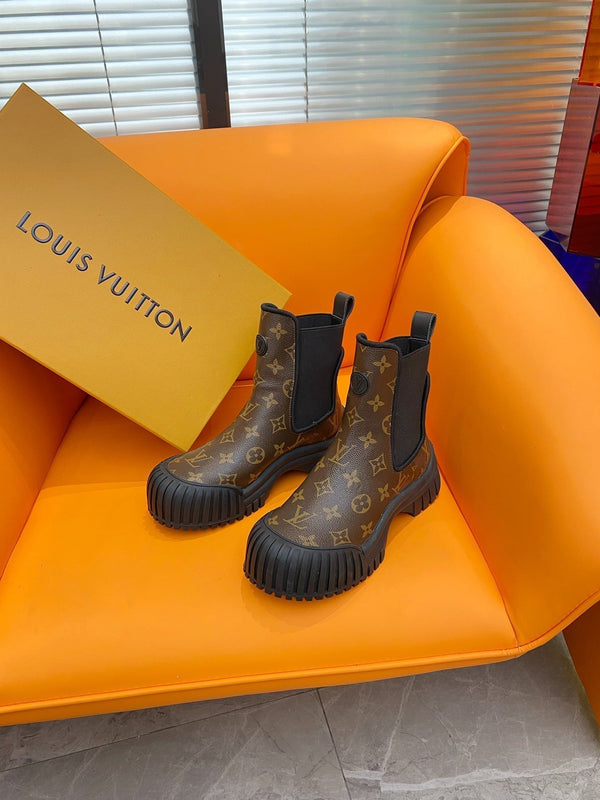 LV Ruby Flat Ankle Boot 55mm Dark Brown Cowhide