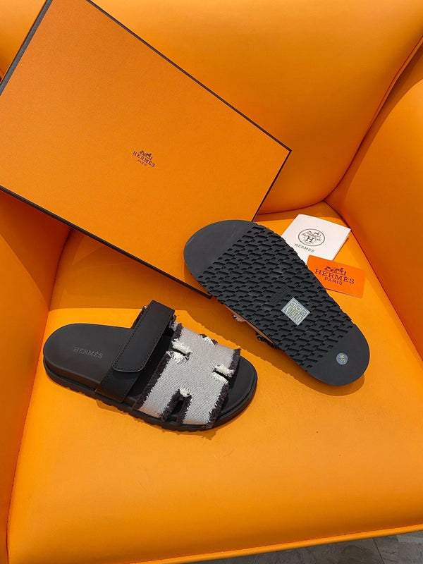 chypre sandal white black canvas black calfskin
