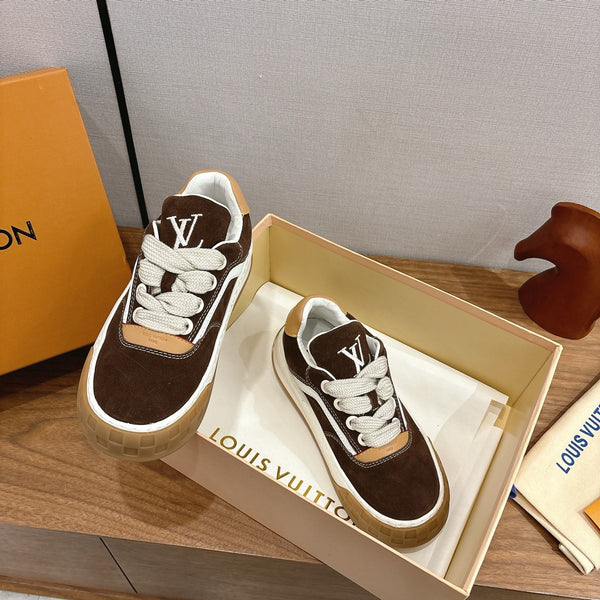 LV 2026 Tilted Sneaker Dark Brown Suede 594937