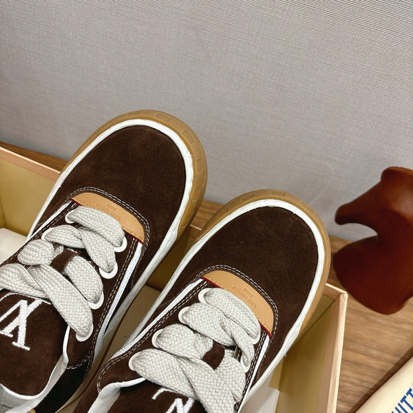 LV 2026 Tilted Sneaker Dark Brown Suede 594937