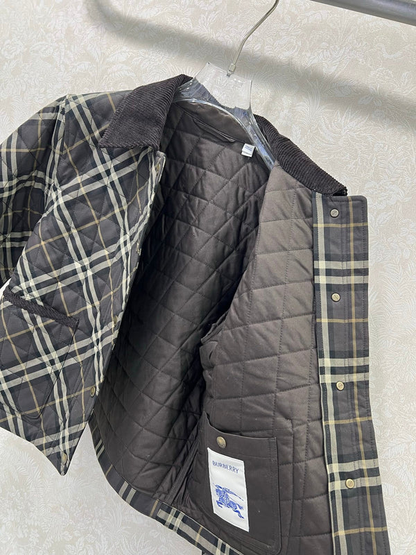 Burberry 25 Quilted Cropped Jacket Multicolor Cotton