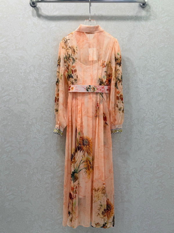 Zimmermann Afya Floral Belted Maxi Shirtdress Floral Chintz Print Cotton 347320
