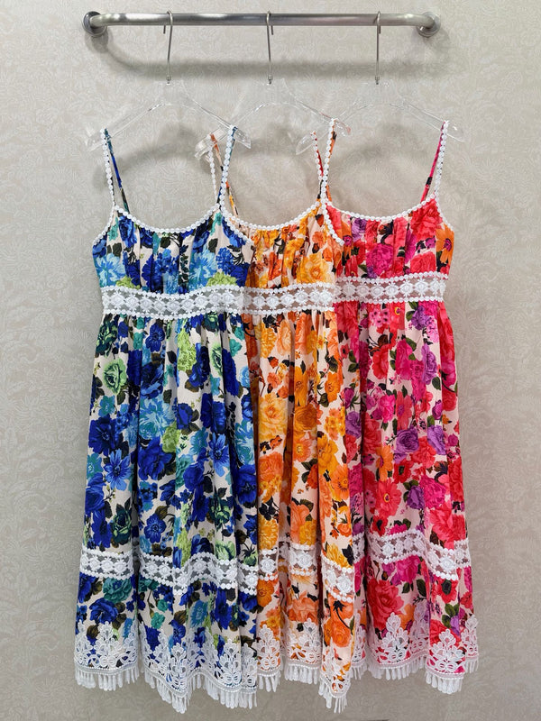 Zimmermann Stardust Mini Dress Blue Floral Cotton 339889