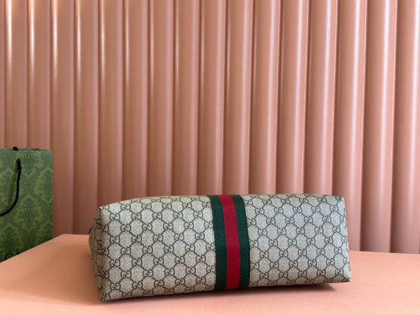 Gucci Ophidia 38cm Bag Ebony Brown Leather Canvas 244454