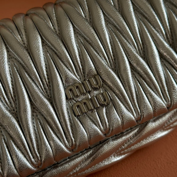 Matelassé Mini-Bag 18cm Sliver Lambskin