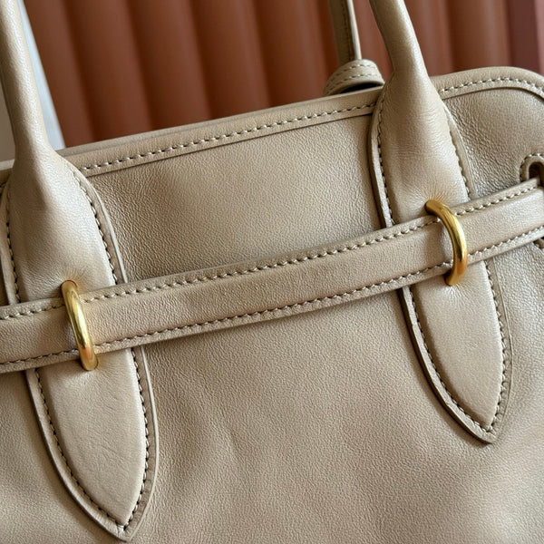 Miu Aventure Shoulder Bag 30cm Beige Nappa Leather