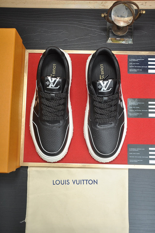 LV TRAINER BLACK MONOGRAM CALFSKIN