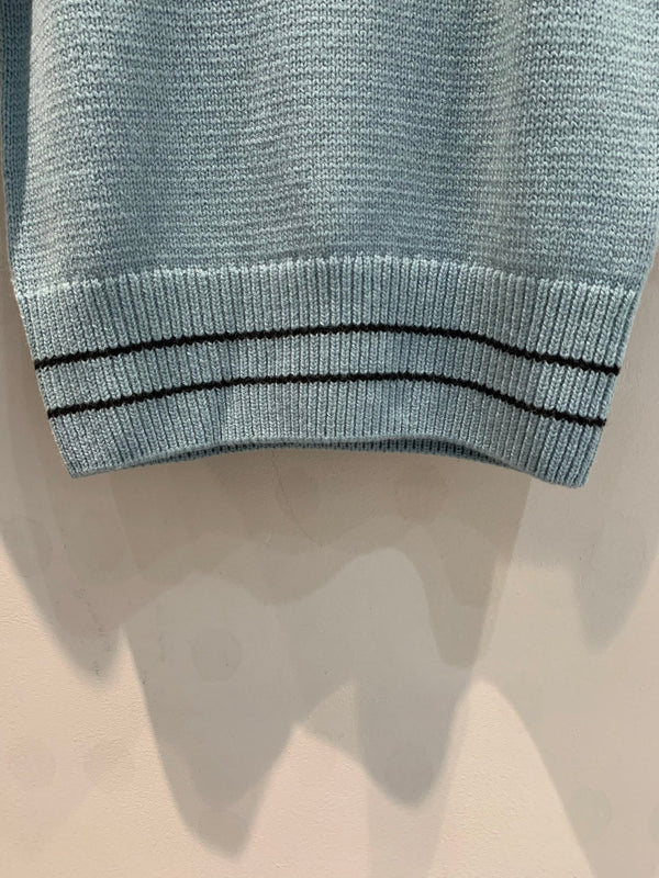CD 25 Lucky Star Knit Top Blue-green Sheep wool