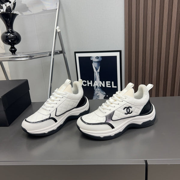 CC Sneaker White Quilted Cowhide