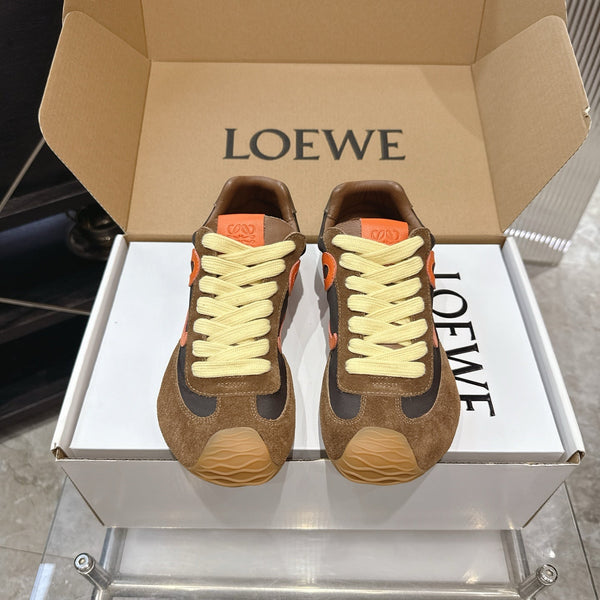 LOEW 26s Ballet Runner 2.0 Brown Orange Suede Sheepskin 683934