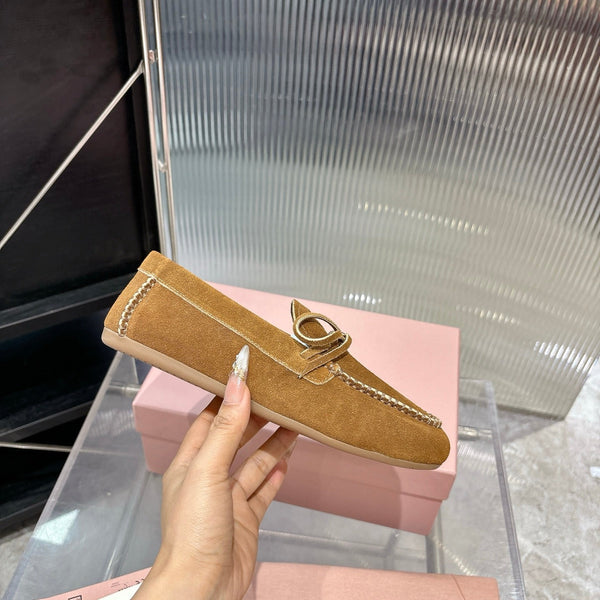 Miu 26s Loafer Camel Suede 683948