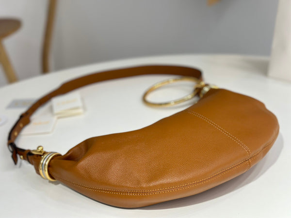 Chloe Small Bracelet 32cm Hobo Bag Brown Grained Calfskin
