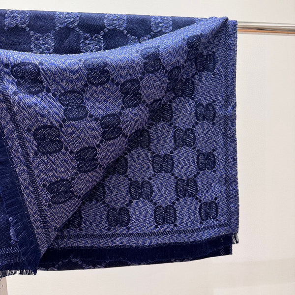 SCARF 195 CM IN NAVY BLUE WOOL 399808