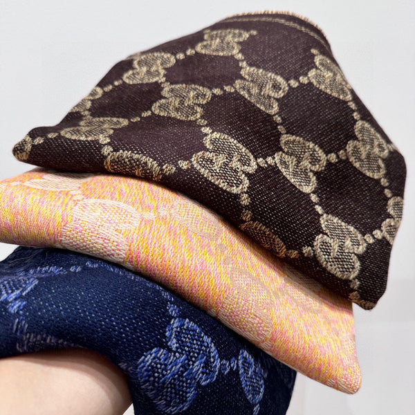 SCARF 195 CM IN CHESTNUT BROWN WOOL 399809