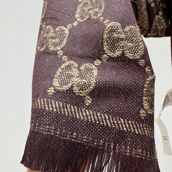 SCARF 195 CM IN CHESTNUT BROWN WOOL 399809