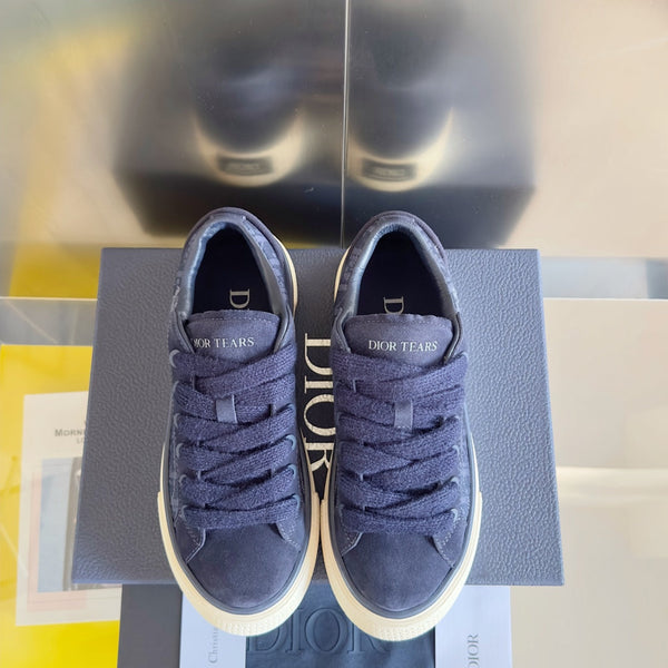 CD B33 Sneaker 40mm Charcoal Blue Monogram Suede
