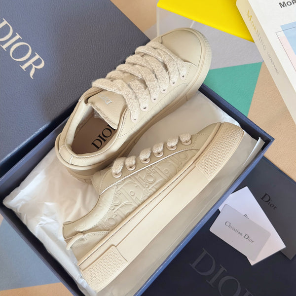 CD B33 Sneaker 40mm Beige Monogram Cowhide